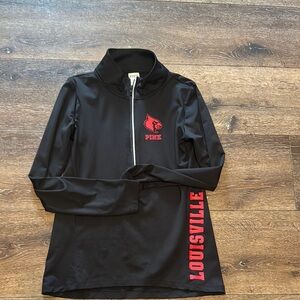 PINK Victoria's Secret Black and Red Quarter-Zip Top